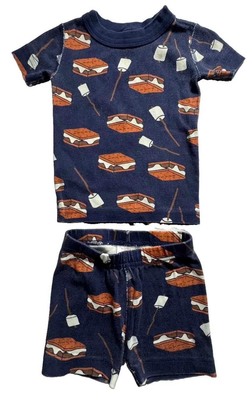 Hanna Andersson Pajama Set 2T 85cm S’mores Camping Organic Cotton PJs